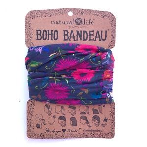 Boho Bandeau Head Scarf Floral Hair Accessory